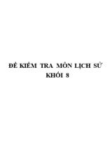 Đề kiểm tra học kì II môn Lịch sử Lớp 8 - Năm học 2020-2021